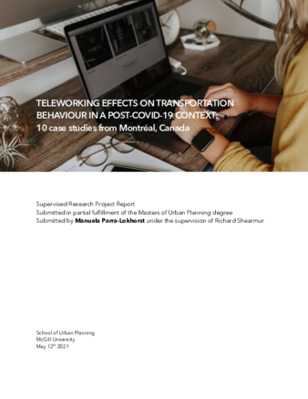 Teleworking effects on transportation behaviour in a post-Covid-19 context: 10 case studies from Montréal, Canada thumbnail