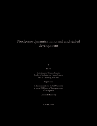 Nucleome dynamics in normal and stalled development thumbnail