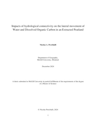 Impacts of hydrological connectivity on the lateral movement of Water and Dissolved Organic Carbon in an Extracted Peatland thumbnail