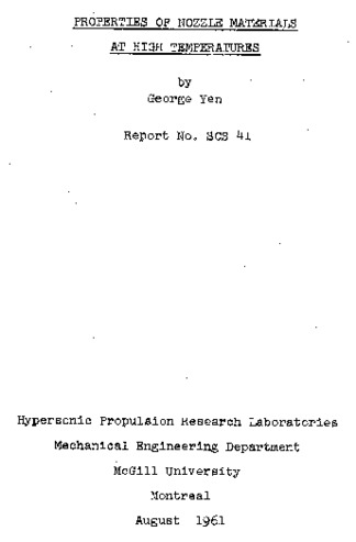 Properties of nozzle materials at high temperatures thumbnail