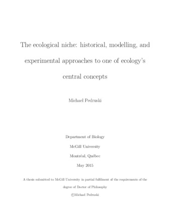 The ecological niche: historical, modelling, and experimental approaches to one of ecology's central concepts thumbnail