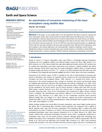 An examination of convective moistening of the lower stratosphere using satellite data thumbnail