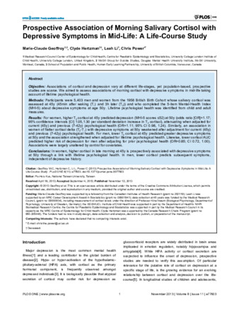 Prospective association of morning salivary cortisol with depressive symptoms in mid-life: a life-course study thumbnail