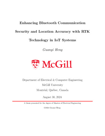 Enhancing Bluetooth Communication Security and Location Accuracy with RTK Technology in IoT Systems thumbnail