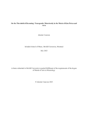 On the Threshold of Becoming: Transgender Monstrosity in the Music of Kim Petras and Arca thumbnail