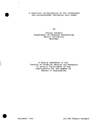 A numerical investigation of the isothermal and nonisothermal shrinking core model / thumbnail