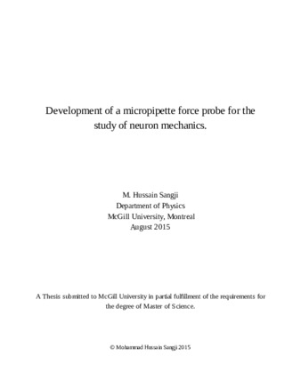 Development of a micropipette force probe for the study of neuron mechanics thumbnail