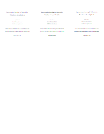 Representation learning for vulnerability detection on assembly code thumbnail