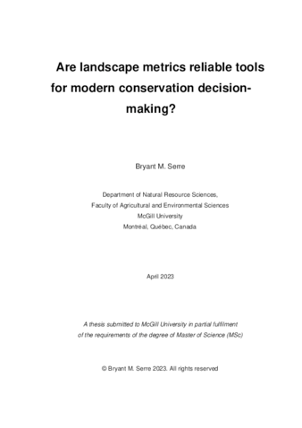 Are landscape metrics reliable tools for modern conservation decision-making? thumbnail