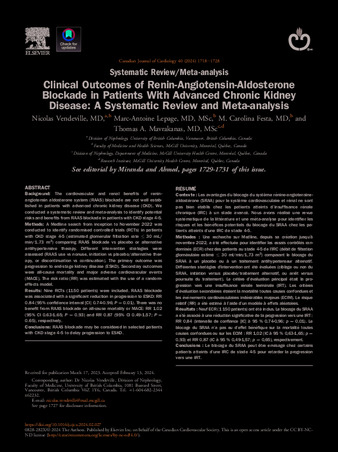 Clinical Outcomes of Renin-Angiotensin Aldosterone Blockade in Patients with Advanced Chronic Kidney Disease: A Systematic Review and Meta-Analysis thumbnail