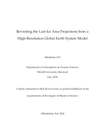 Revisiting the Last Ice Area Projections from a High-Resolution Global Earth System Model thumbnail