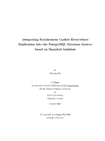 Integrating synchronous update everywhere : replication into the postgreSQL database system based on snapshot isolation thumbnail