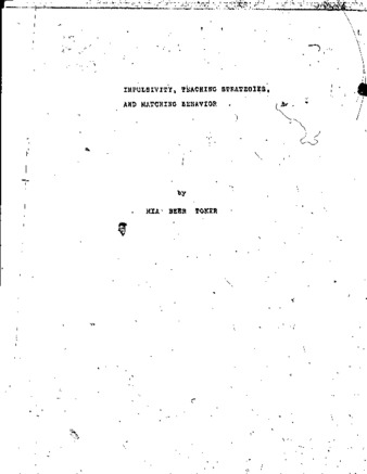 Impulsivity, teaching strategies, and matching behavior of grade two children thumbnail