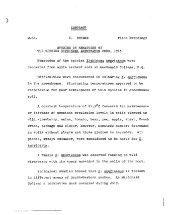Studies on nematodes of the species Xiphinema Americanum Cobb, 1913. thumbnail