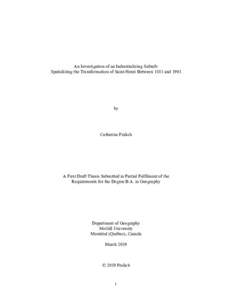 An Investigation of an Industrializing Suburb:Spatializing the Transformation of Saint-Henri Between 1881 and 1901 thumbnail