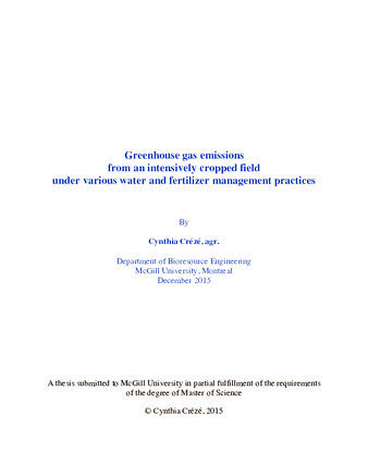 Greenhouse gas emissions from an intensively cropped field under various water and fertilizer management practices thumbnail