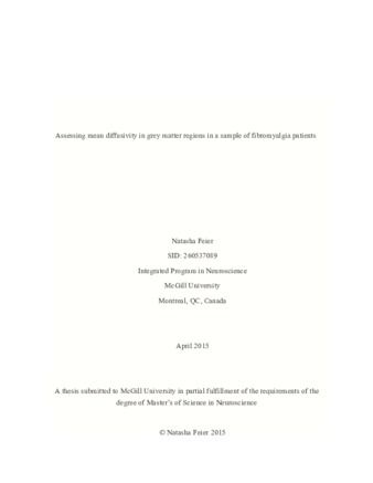 Assessing mean diffusivity in grey matter regions in a sample of fibromyalgia patients thumbnail