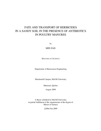 Fate and transport of herbicides in a sandy soil in the presence of antibiotics in poultry manures thumbnail