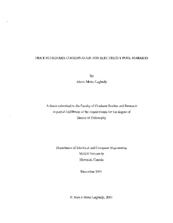 Price schedules coordination for electricity pool markets thumbnail
