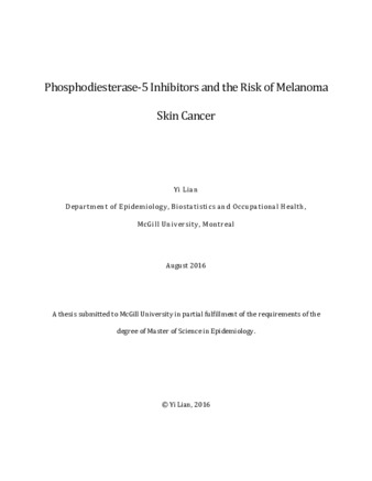 Phosphodiesterase-5 inhibitors and the risk of melanoma skin cancer thumbnail