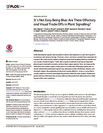 It’s Not Easy Being Blue: Are There Olfactory and Visual Trade-Offs in Plant Signalling? thumbnail