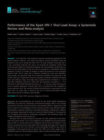 Performance of the Xpert HIV-1 Viral Load Assay: a Systematic Review and Meta-analysis thumbnail