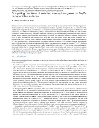 Competing reactions of selected atmospheric gases on Fe3O4 nanoparticles surfaces thumbnail