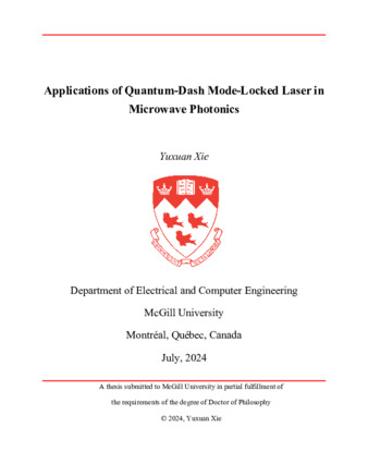 Applications of quantum-dash mode-locked laser in microwave photonics thumbnail