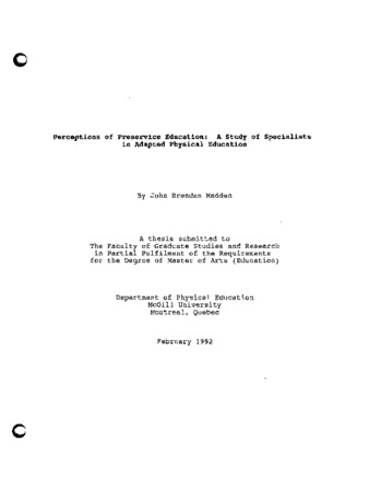 Perceptions of preservice education : a study of specialists in adapted physical education thumbnail