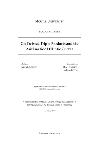 Thesis On twisted triple products and the arithmetic of elliptic