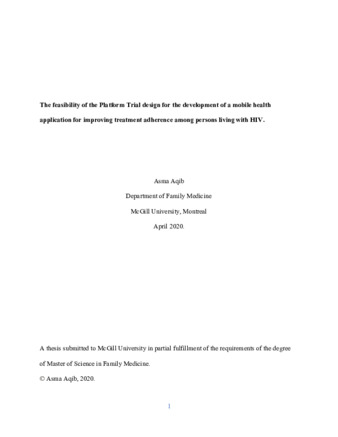 The feasibility of the platform trial design for the development of a mobile health application for improving treatment adherence among persons living with HIV thumbnail