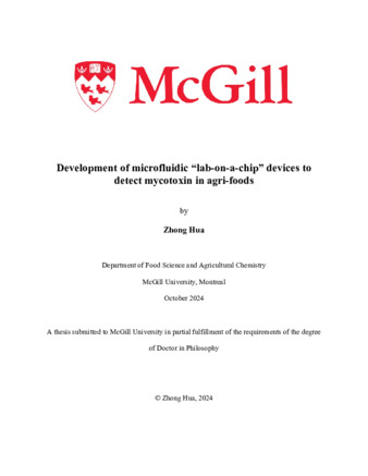 Development of microfluidic “lab-on-a-chip” devices to detect mycotoxin in agri-foods thumbnail