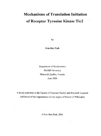 Mechanisms of translation initiation of receptor tyrosine kinase Tie2 thumbnail