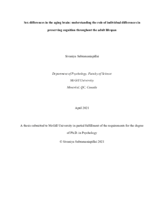 Sex differences in the aging brain: understanding the role of individual differences in preserving cognition throughout the adult lifespan thumbnail
