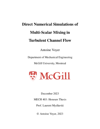 Direct Numerical Simulations of Multi-Scalar Mixing in Turbulent Channel Flow thumbnail