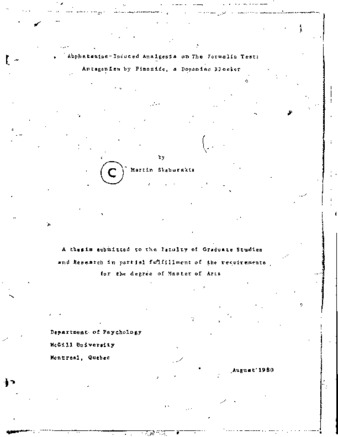 Amphetamine-induced analgesia on the formalin test : antagonism by pimozide, a dopamine blocker thumbnail