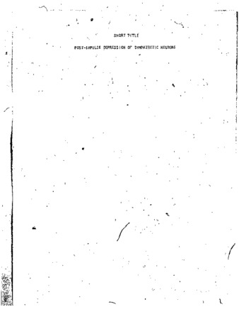 Post-impulse depression of sympathetic preganglionic neurones thumbnail