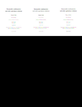 Measurable combinatorics and orbit equivalence relations thumbnail