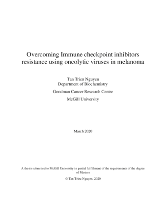 Overcoming immune checkpoint inhibitors resistance using oncolytic viruses in melanoma thumbnail