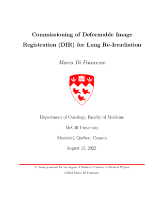 Commissioning of deformable image registration for lung re-irradiation thumbnail