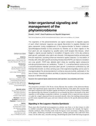 Inter-organismal signaling and management of the phytomicrobiome thumbnail