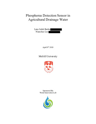 Phosphorus Detection Sensor in Agricultural Drainage Water thumbnail