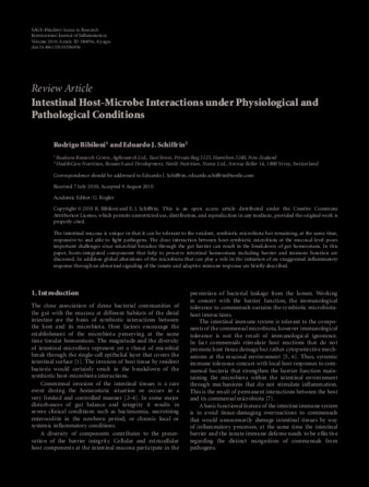 Intestinal Host-Microbe Interactions under Physiological and Pathological Conditions thumbnail