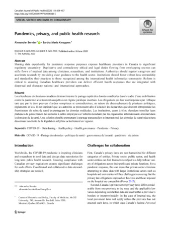 Pandemics, privacy, and public health research thumbnail