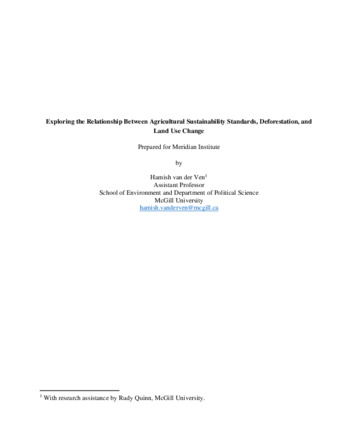 Exploring the relationship between agricultural sustainability standards, deforestation, and land use change thumbnail