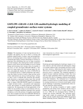 GSFLOW–GRASS v1.0.0: GIS-enabled hydrologic modeling of coupled groundwater–surface-water systems thumbnail