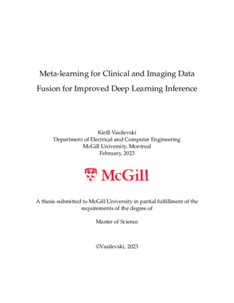 Meta-learning for Clinical and Imaging Data Fusion for Improved Deep Learning Inference thumbnail