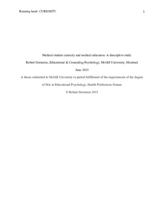 Medical student curiosity and medical education: A descriptive study thumbnail
