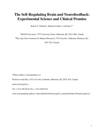 The Self-Regulating Brain and Neurofeedback: Experimental Science and Clinical Promise thumbnail