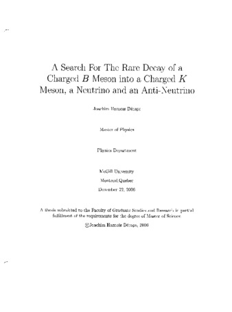 A search for the rare decay of a charged B meson into a charged K meson, a neutrino and an anti-neutrino / thumbnail